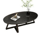 Cross Legs Coffee Table Slate Oval Coffee Table for Living Room