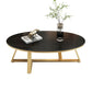 Cross Legs Coffee Table Slate Oval Coffee Table for Living Room