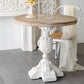 Mesa de cóctel envejecida de estilo francés, mesa de centro con pedestal de madera para el hogar