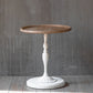 Mesa de cóctel envejecida de estilo francés, mesa de centro con pedestal de madera para el hogar