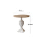 Mesa de cóctel envejecida de estilo francés, mesa de centro con pedestal de madera para el hogar