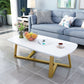 Mesa de centro rectangular con patas cruzadas para sala de estar