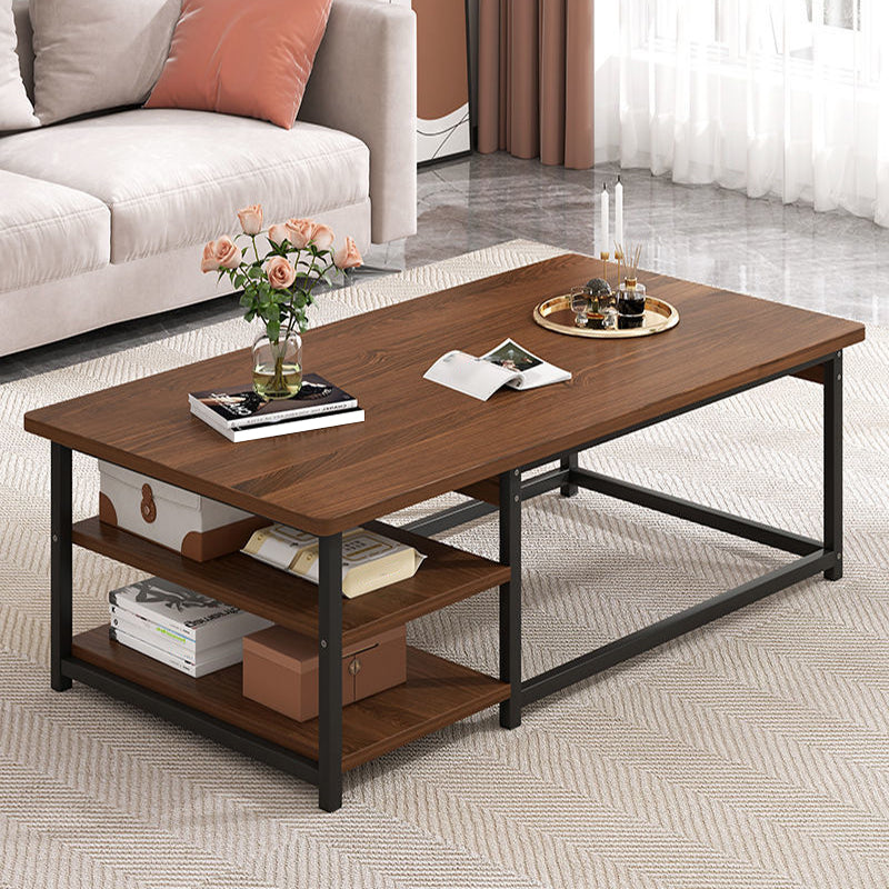 Solid Wood Coffee Table Rectangle Coffee Table for Living Room