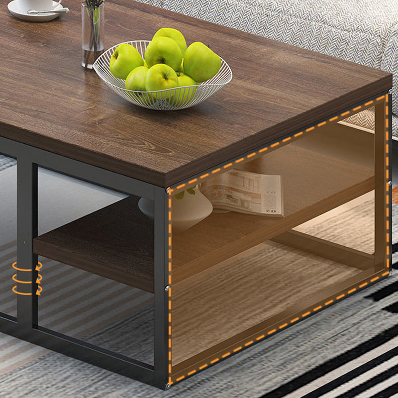 Solid Wood Coffee Table Rectangle Coffee Table for Living Room