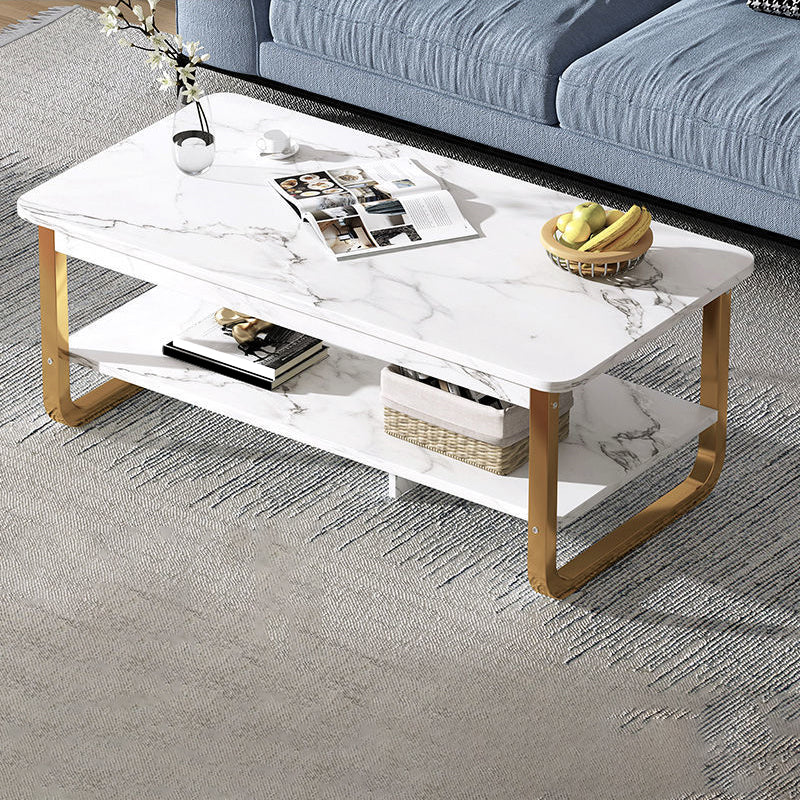 Solid Wood Coffee Table Rectangle Coffee Table for Living Room
