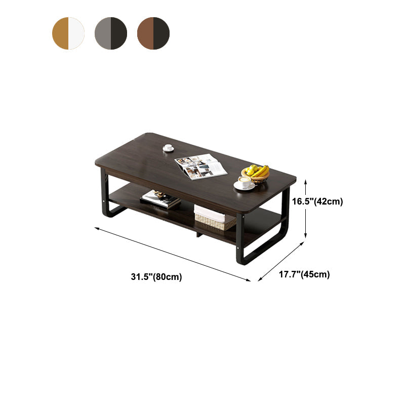 Solid Wood Coffee Table Rectangle Coffee Table for Living Room