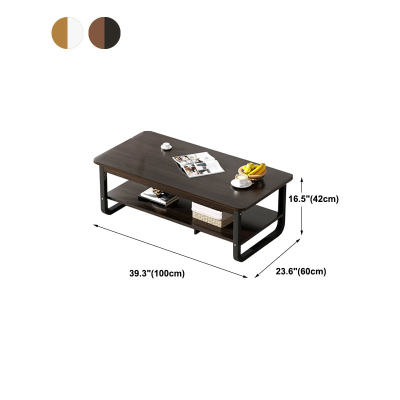 Solid Wood Coffee Table Rectangle Coffee Table for Living Room