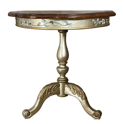 Mesa de cóctel envejecida de estilo francés, mesa de centro de madera para el hogar