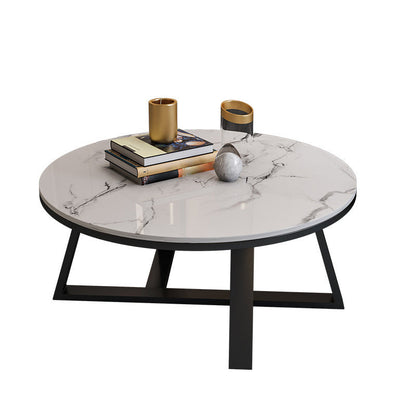 Runder Couchtisch aus Schiefer. Minimalistischer runder Couchtisch für das Wohnzimmer