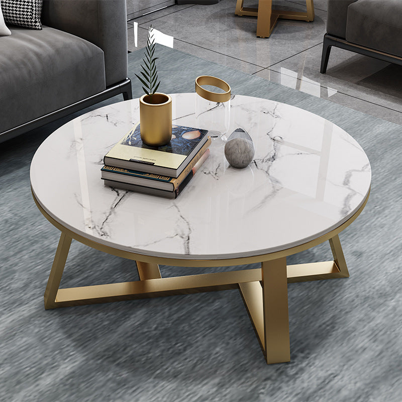 Runder Couchtisch aus Schiefer. Minimalistischer runder Couchtisch für das Wohnzimmer