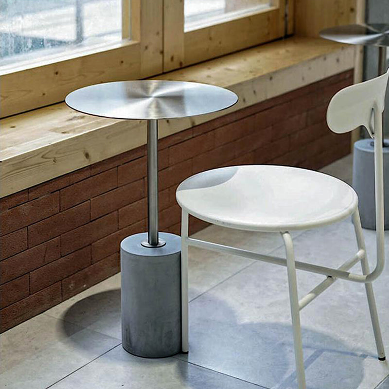 Mid-Century Modern Pedestal Metal Coffee Table Round Top Shape Cocktail Table Clearhalo 'Coffee & Accent Tables' 'Coffee Tables' 'coffee_tables' 'furn' 'furn_coffee_tables' 'Furniture' 'Living Room Furniture' 5663965
