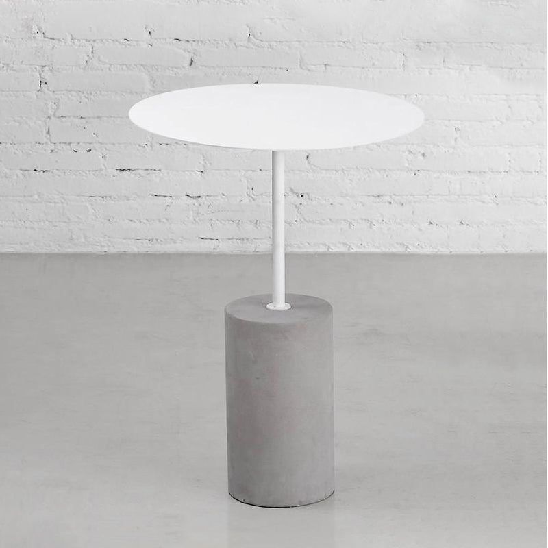 Mid-Century Modern Pedestal Metal Coffee Table Round Top Shape Cocktail Table 15.7"L x 15.7"W x 23.6"H White Clearhalo 'Coffee & Accent Tables' 'Coffee Tables' 'coffee_tables' 'furn' 'furn_coffee_tables' 'Furniture' 'Living Room Furniture' 5663966
