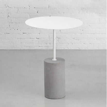 Mid-Century Modern Pedestal Metal Coffee Table Round Top Shape Cocktail Table 15.7"L x 15.7"W x 23.6"H White Clearhalo 'Coffee & Accent Tables' 'Coffee Tables' 'coffee_tables' 'furn' 'furn_coffee_tables' 'Furniture' 'Living Room Furniture' 5663966