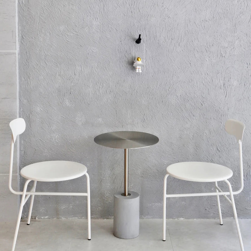 Mid-Century Modern Pedestal Metal Coffee Table Round Top Shape Cocktail Table Clearhalo 'Coffee & Accent Tables' 'Coffee Tables' 'coffee_tables' 'furn' 'furn_coffee_tables' 'Furniture' 'Living Room Furniture' 5663967