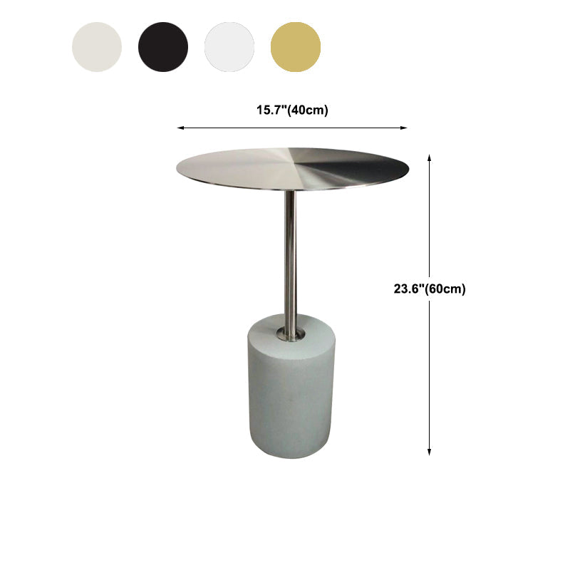 Mid-Century Modern Pedestal Metal Coffee Table Round Top Shape Cocktail Table Clearhalo 'Coffee & Accent Tables' 'Coffee Tables' 'coffee_tables' 'furn' 'furn_coffee_tables' 'Furniture' 'Living Room Furniture' 5663974