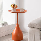 Mid-century Modern Round Modern Style Metal Table with Pedestal Base Side Table