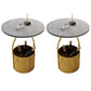19.6" Tall Modern Round Slate Top Side Table Iron Pedestal End Table Gold Gray 2 Clearhalo 'Coffee & Accent Tables' 'End & Side Tables' 'end_side_tables' 'furn' 'furn_end_side_tables' 'Furniture' 'Living Room Furniture' 5664800