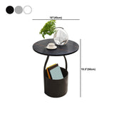 19.6" Tall Modern Round Slate Top Side Table Iron Pedestal End Table Clearhalo 'Coffee & Accent Tables' 'End & Side Tables' 'end_side_tables' 'furn' 'furn_end_side_tables' 'Furniture' 'Living Room Furniture' 5664814
