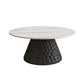 Slate Pedestal Coffee Table Round Modern Minimalist Coffee Table Metal Clearhalo 'Coffee & Accent Tables' 'Coffee Tables' 'coffee_tables' 'furn' 'furn_coffee_tables' 'Furniture' 'Living Room Furniture' 5664886