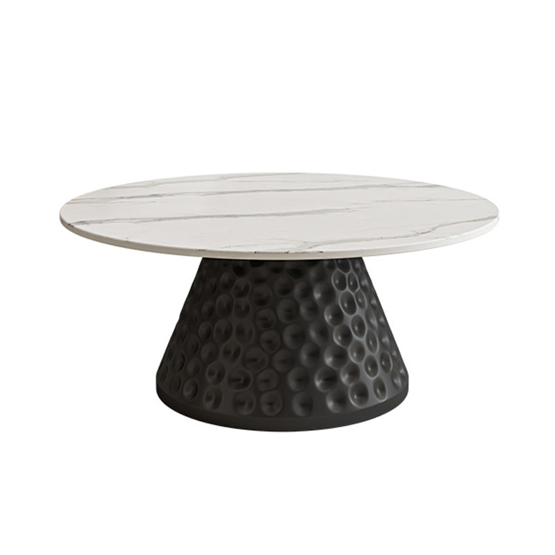 Slate Pedestal Coffee Table Round Modern Minimalist Coffee Table Metal Clearhalo 'Coffee & Accent Tables' 'Coffee Tables' 'coffee_tables' 'furn' 'furn_coffee_tables' 'Furniture' 'Living Room Furniture' 5664886