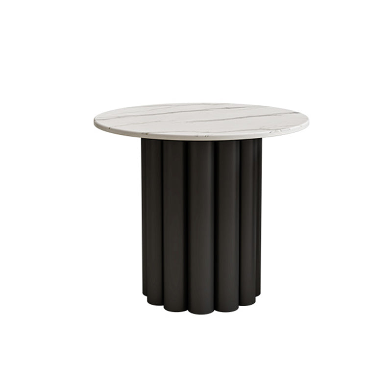 Slate Pedestal Coffee Table Round Modern Minimalist Coffee Table Metal 19.7"L x 19.7"W x 19.7"H Clearhalo 'Coffee & Accent Tables' 'Coffee Tables' 'coffee_tables' 'furn' 'furn_coffee_tables' 'Furniture' 'Living Room Furniture' 5664892
