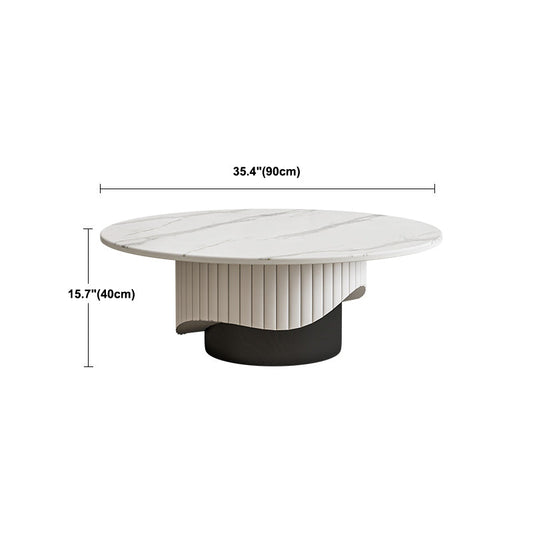 Slate Pedestal Coffee Table Round Modern Minimalist Coffee Table Clearhalo 'Coffee & Accent Tables' 'Coffee Tables' 'coffee_tables' 'furn' 'furn_coffee_tables' 'Furniture' 'Living Room Furniture' 5664905