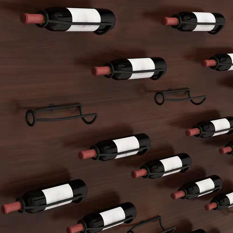 Wall Mounted Metal Modern Wine Bottle Holder in Brown/Gold/Black Clearhalo 'furn' 'furn_wine_racks' 'Furniture' 'Kitchen & Dining Furniture' 'Wine Racks' 'wine_racks' 5664922