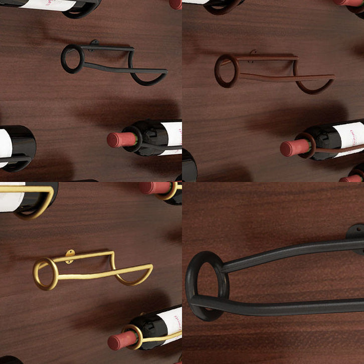 Wall Mounted Metal Modern Wine Bottle Holder in Brown/Gold/Black Clearhalo 'furn' 'furn_wine_racks' 'Furniture' 'Kitchen & Dining Furniture' 'Wine Racks' 'wine_racks' 5664933