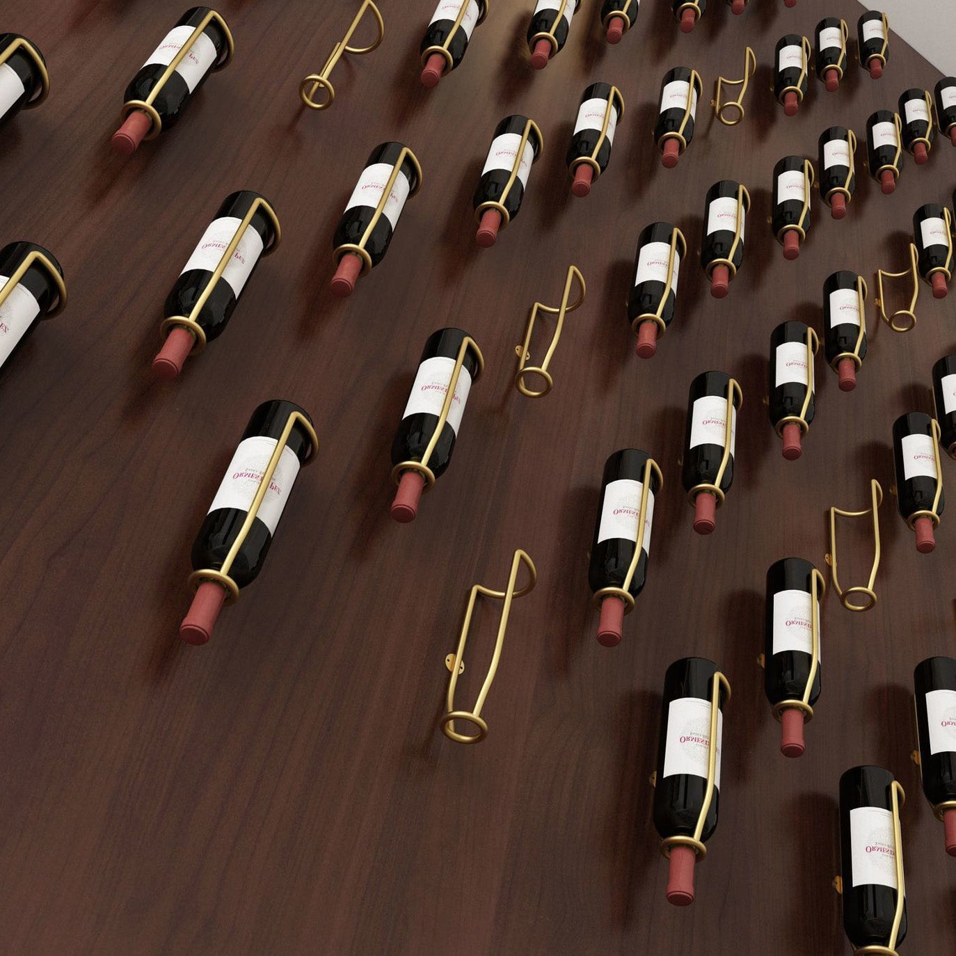 Wall Mounted Metal Modern Wine Bottle Holder in Brown/Gold/Black Clearhalo 'furn' 'furn_wine_racks' 'Furniture' 'Kitchen & Dining Furniture' 'Wine Racks' 'wine_racks' 5664941