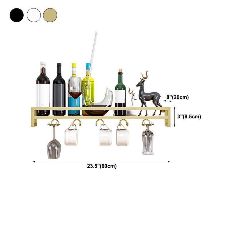 Porta di vino montato in ferro rastrellino moderno con supporto per stelo