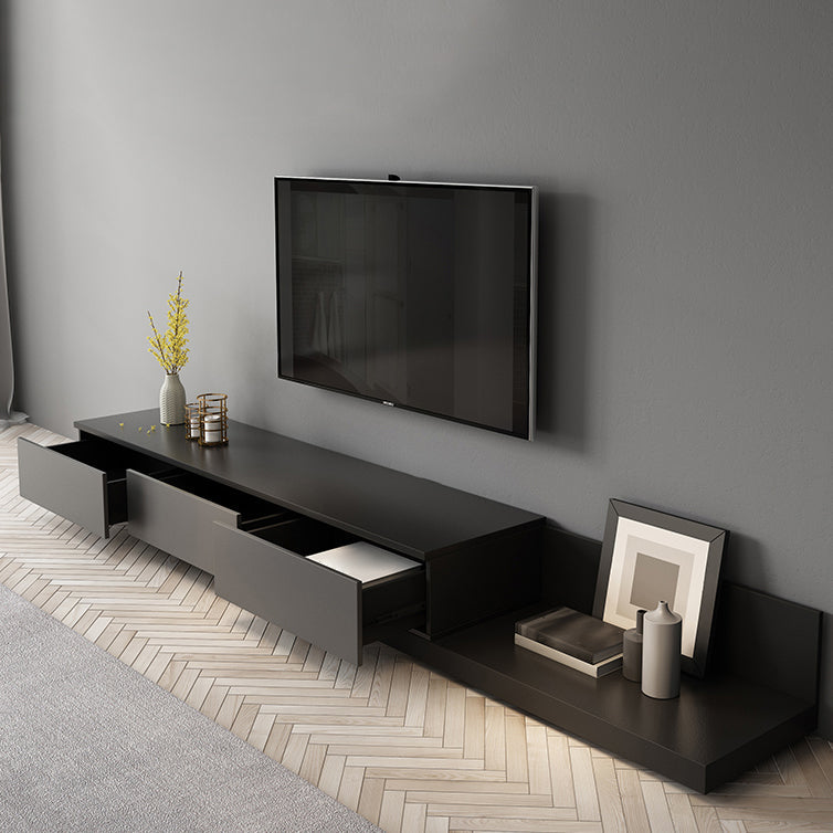 Modern TV Stand with Sliding Storage , TV Console in Grey Fit TVs for up to 71 / 92 Clearhalo 'furn' 'furn_tv_stands_entertainment_centers' 'Furniture' 'Living Room Furniture' 'TV Stands & Entertainment Centers' 'TV Stands & Media Storage Furniture' 'tv_stands_entertainment_centers' 5665071
