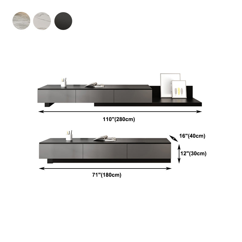 Modern TV Stand with Sliding Storage , TV Console in Grey Fit TVs for up to 71 / 92 Clearhalo 'furn' 'furn_tv_stands_entertainment_centers' 'Furniture' 'Living Room Furniture' 'TV Stands & Entertainment Centers' 'TV Stands & Media Storage Furniture' 'tv_stands_entertainment_centers' 5665086