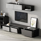Gray TV Stand 71 /92 - Consola de TV de madera deslizante de pulgadas con cajones