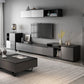 Gray TV Stand 71 /92 - Consola de TV de madera deslizante de pulgadas con cajones