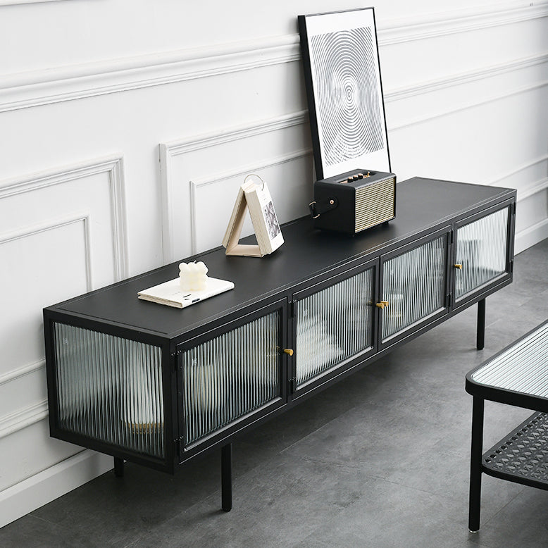Metal Enclosed TV Storage Industrial Home TV Cabinet with Glass Doors Clearhalo 'furn' 'furn_tv_stands_entertainment_centers' 'Furniture' 'Living Room Furniture' 'TV Stands & Entertainment Centers' 'TV Stands & Media Storage Furniture' 'tv_stands_entertainment_centers' 5665211