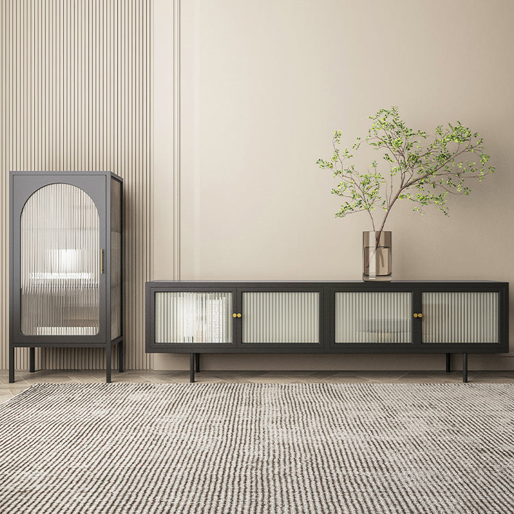 Metal Enclosed TV Storage Industrial Home TV Cabinet with Glass Doors Clearhalo 'furn' 'furn_tv_stands_entertainment_centers' 'Furniture' 'Living Room Furniture' 'TV Stands & Entertainment Centers' 'TV Stands & Media Storage Furniture' 'tv_stands_entertainment_centers' 5665220