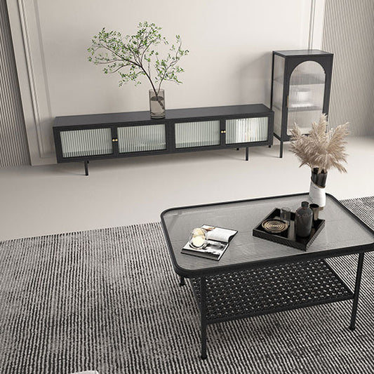 Armadio TV industriale in casa TV in metallo con porte di vetro