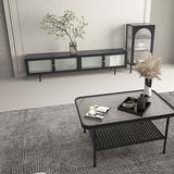 Almacenamiento de TV de metal Gabinete de televisión industrial para el hogar con puertas de vidrio