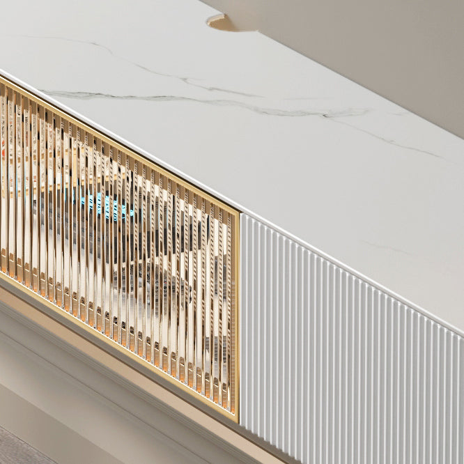 Hedendaagse tv -standaardconsole met laden drijvende tv -media -standaard