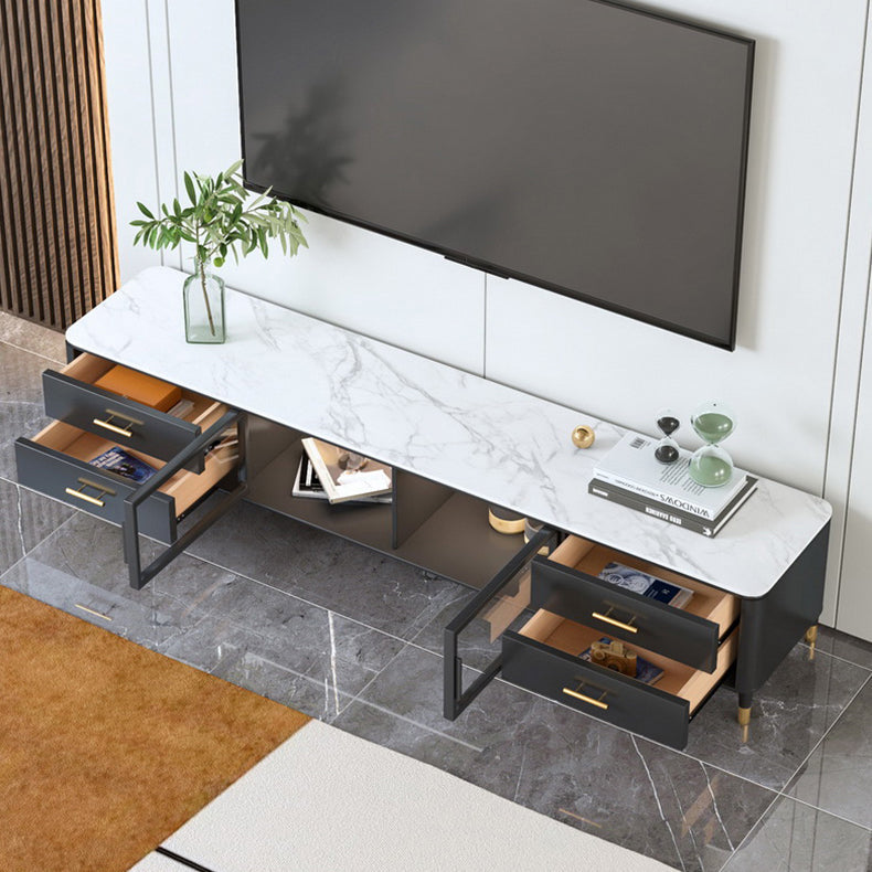 17.75 "W TV Stand Stand Glam -stijl ingesloten opslag tv -console met 4 laden