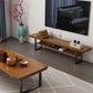 Industrial Pine Wood Top TV Media Media Console Brown Media Console con estantes