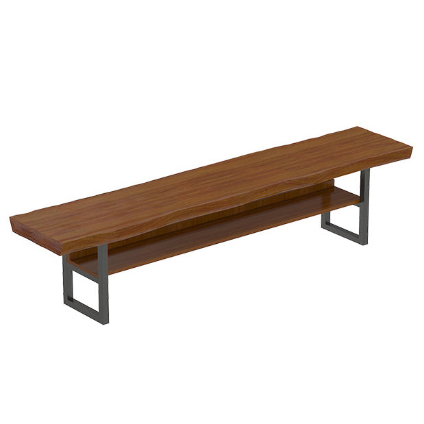 Industrial Pine Wood Top TV Media Media Console Brown Media Console con estantes