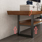 Industrial Pine Wood Top TV Media Media Console Brown Media Console con estantes