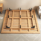5.12" High Wood Platform Bed Scandinavian Natural Bed Frame Set
