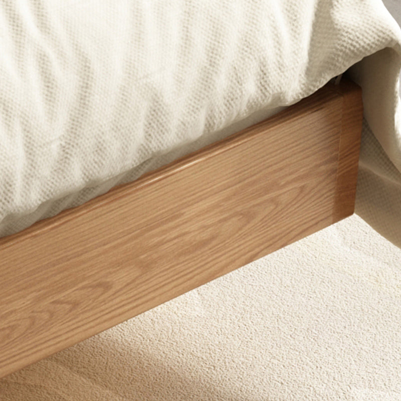Conjunto de marco de cama de cama natural de la cama de plataforma de madera de 5.12 "