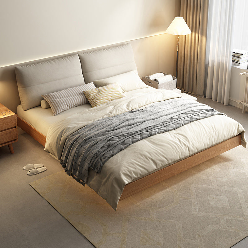 Conjunto de marco de cama de cama natural de la cama de plataforma de madera de 5.12 "