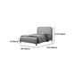 Modern Wooden Grey Standard Bed with Rectangular Headboard and Legs