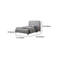Modern Wooden Grey Standard Bed with Rectangular Headboard and Legs