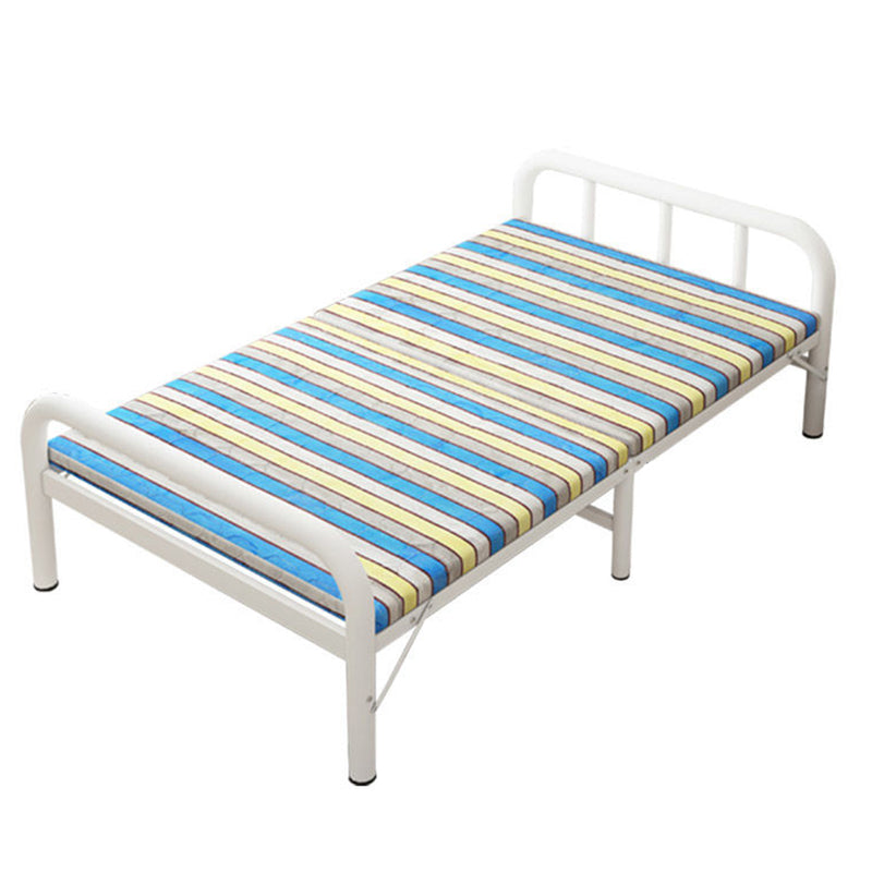 Lit pliant en acier blanc