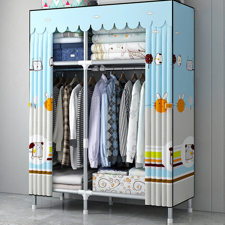 Armadio moderno del guardaroba in stile armadio in metallo argento